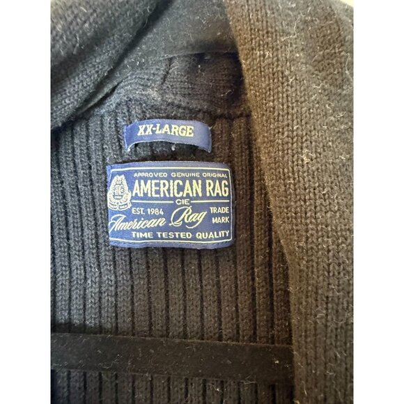 American Rag Cie Men's Sweater Grey & Black Sweater Vest with Wood Buttons XXL - Picture 2 of 12